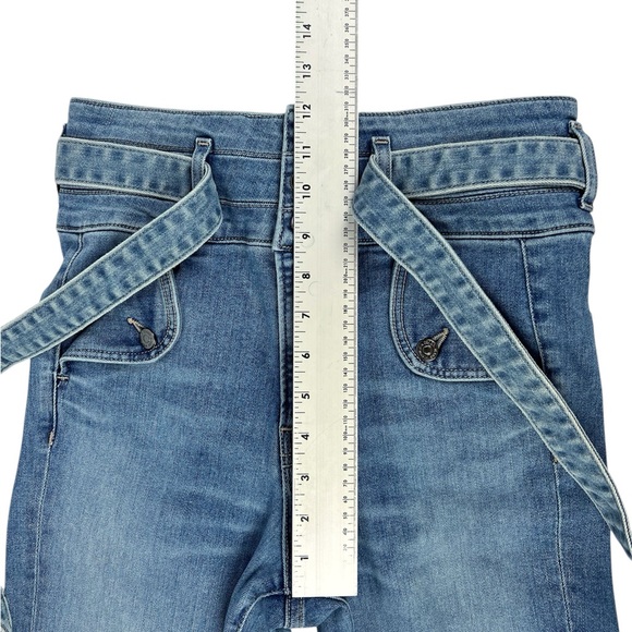 Veronica Beard Giselle Flare Extra! High Rise Jeans Mystic Blue‎ Belted Size 27 - Picture 5 of 9